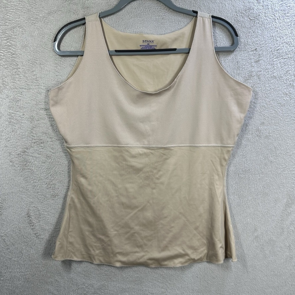Spanx Shapewear Tank Top Women's 2X Beige Smoothing Camisole Scoop Neck